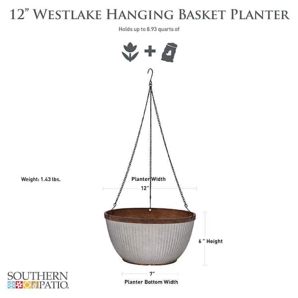 Southern Patio Westlake Medium 12.5 in. 9 qt. Silver with Bronze