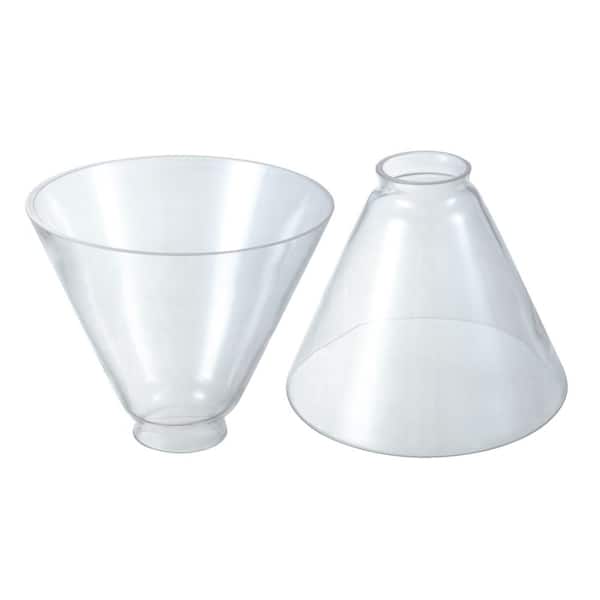 5.5 in. Clear Glass Cone Pendant Shade with 2.08 in. Lip Fitter