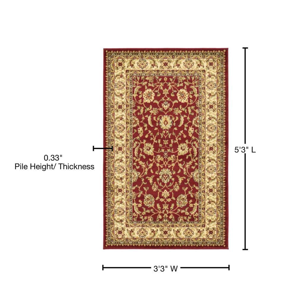 Handmade Rectangular Red Synthetic Stain-Resistant Rug
