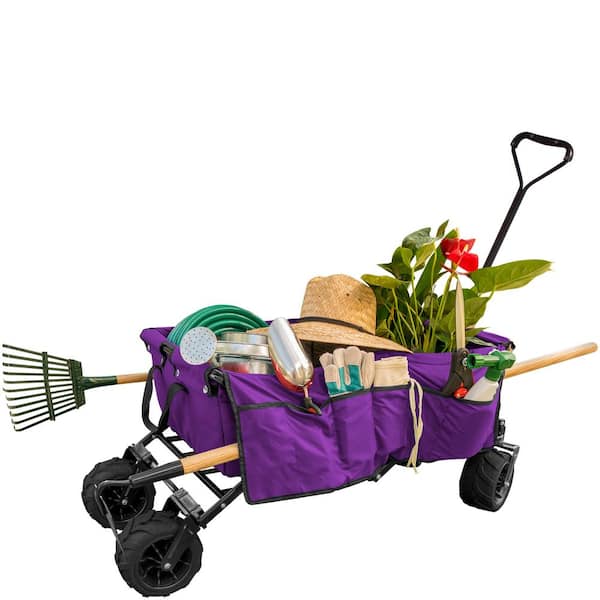 Creative Outdoor 7 cu. ft. Folding Garden Wagon Carts in Purple