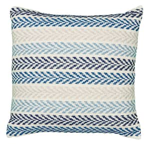 Adina Altair Blue and Multicolored Geometric Hypoallergenic Polyester 18 in. x 18 in. Throw Pillow