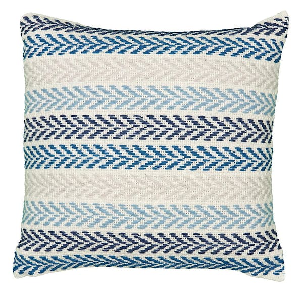 Unbranded Adina Altair Blue and Multicolored Geometric Hypoallergenic Polyester 18 in. x 18 in. Indoor Throw Pillow