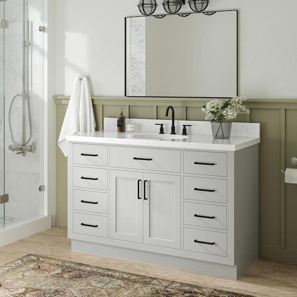 ARIEL Hepburn 54 in. W x 22 in. D x 36 in. H Single Sink Freestanding ...