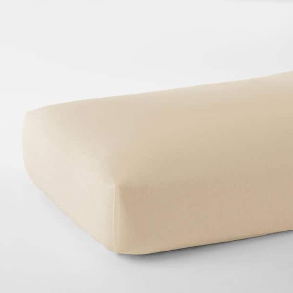 The Company Store Solid Washed Parchment Linen Twin Fitted Sheet