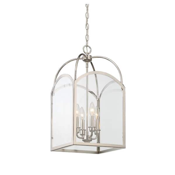 Savoy House Garrett 4-Light Polished Nickel Candlestick Pendant Light