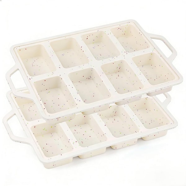 Sturdy Metal Frame & Food-Grade Silicone Mini Loaf Pan, 8-Cup Non-Stick Baking Mold, 2-Pack