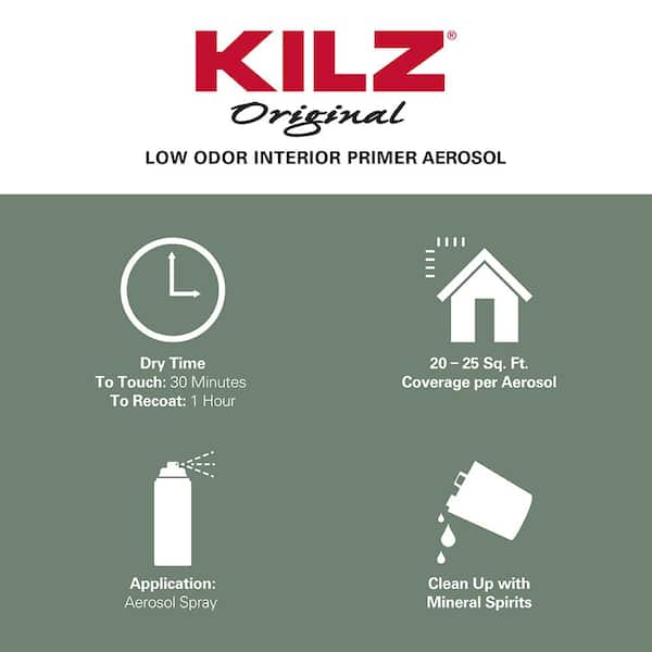KILZ - Original 13 oz. White Low-Odor Oil-Based Interior Primer Spray, Sealer, and Stain Blocker