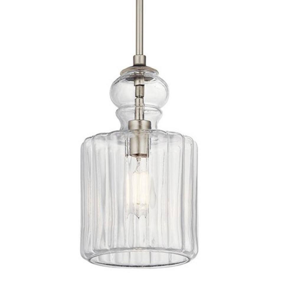 Vintage Perfume Bottle Inspired 13.75" Nickel Pendant Light