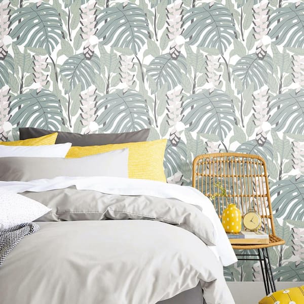 Green and Pink Bunaken Peel and Stick Wallpaper (Covers 28.29 sq. ft.)