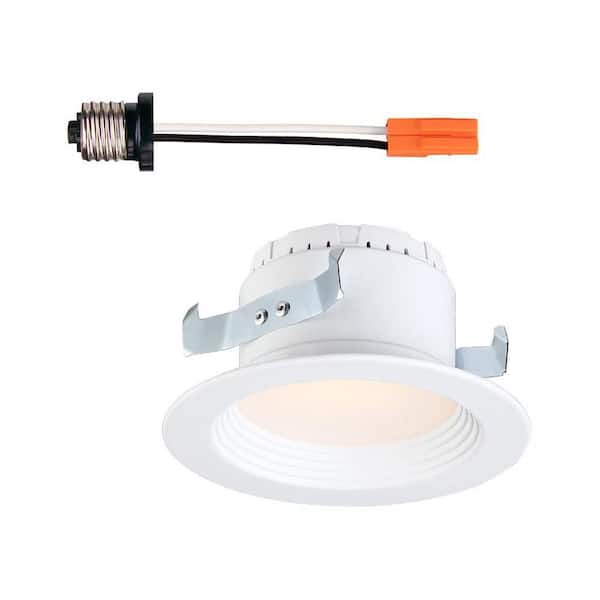 EnviroLite 4 in. 3000K Soft White Integrated LED Recessed CEC-T20 Baffle Trim in White