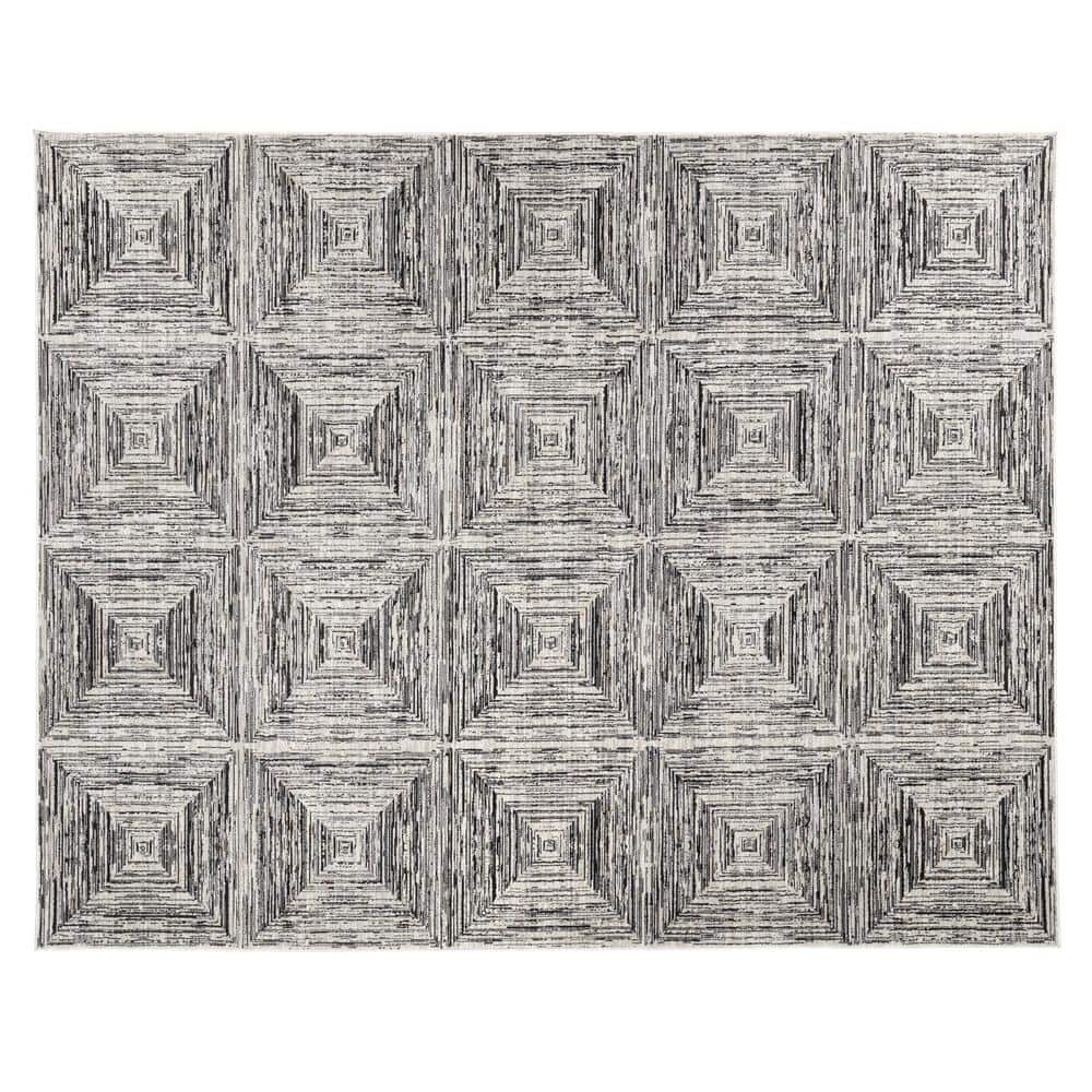 Catalina Charcoal 5 ft.3 in. X 7 ft. 3 in. Geometric Polypropylene/Polyester Area Rug price history on PriceWatchPro