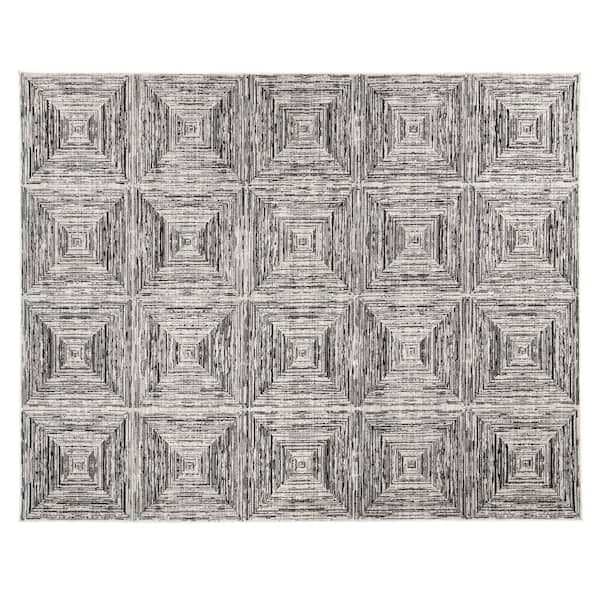 Home Decorators Collection Catalina Charcoal Doormat 2 ft. x 3 ft. Geometric Polypropylene/Polyester Scatter Rug