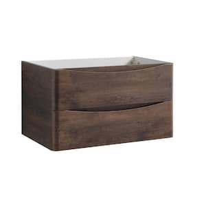Tuscany 32 in. Modern Wall Hung Bath Vanity Cabinet Only in Rosewood