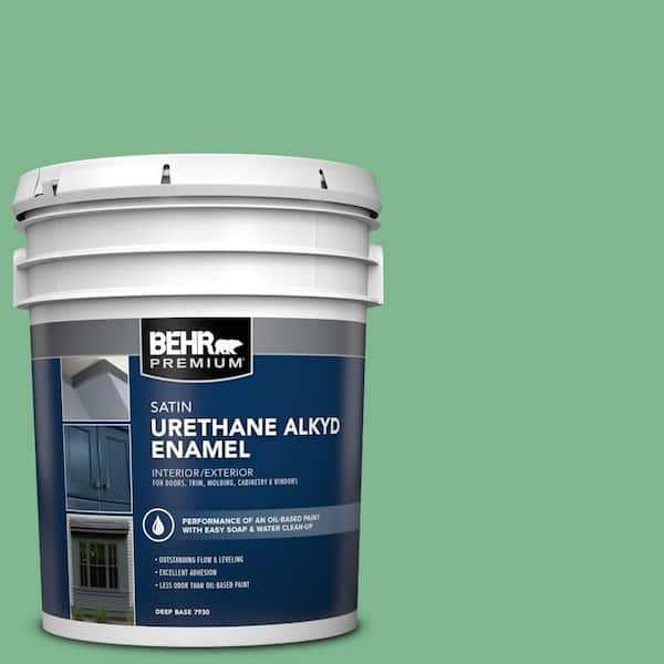 BEHR PREMIUM 5 gal. #BIC-40 Veiled Chameleon Urethane Alkyd Satin Enamel Interior/Exterior Paint