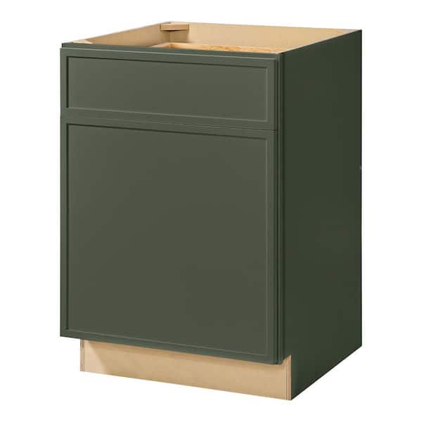 Leyton 24 in. W x 24 in. D x 34.5 in. H Ready to Assemble Plywood Slim Shaker Base Kitchen Cabinet in Fern Green
