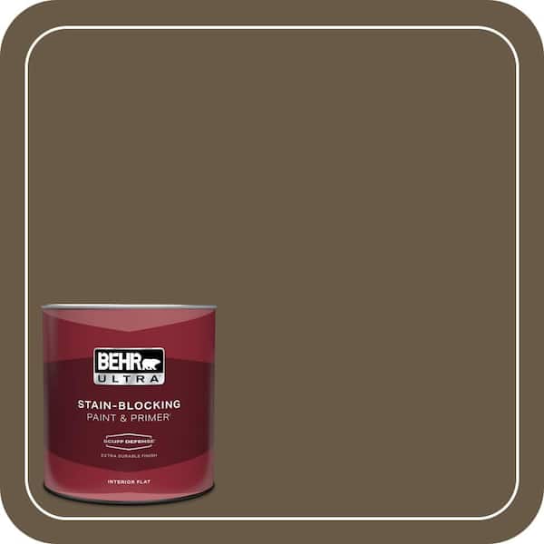 BEHR ULTRA 1 qt. #PPU7-25 Clove Brown Extra Durable Flat Interior Paint & Primer