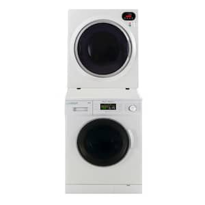Stacked 110V Laundry Center 1.6 cu. ft. Electric Washer in White and 2.6 cu. ft. Electric Dryer Ultra Compact in White