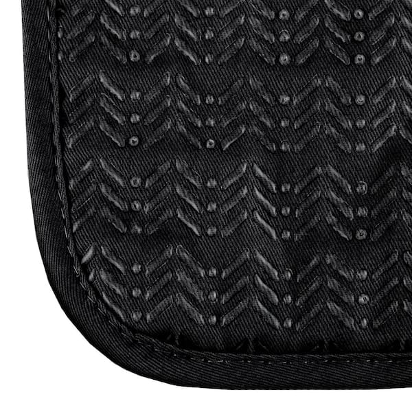 Lavish Home Quilted Cotton Black Heat/Flame Resistant Oven Mitt and Pot  Holder Set (2-Pack) 69-07-B - The Home Depot