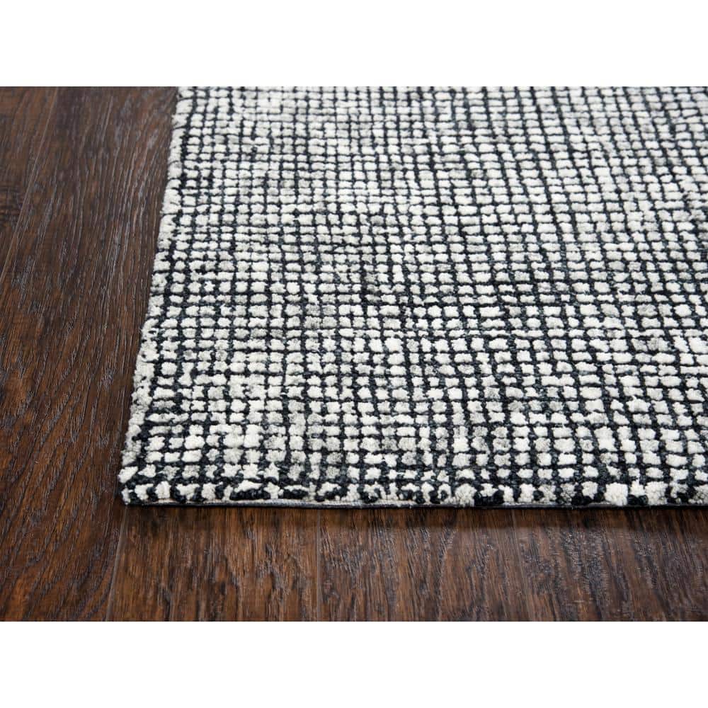 Storm Black and Beige Hand-Tufted Wool Area Rug