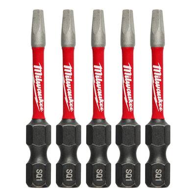 SHOCKWAVE Impact Duty 2 in. Square #1 Alloy Steel Screw Driver Bit (5-Pack)