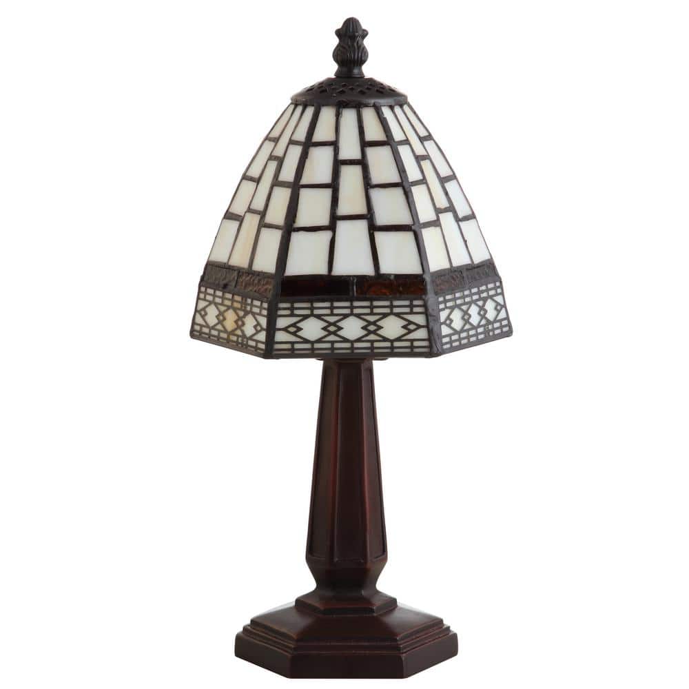 Carter 12" Bronze Stained Glass LED Table Lamp