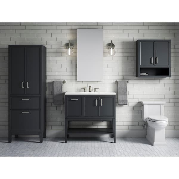 KOHLER Winnow 36 in. W x 18 in. D x 36 in. H Single Sink Freestanding Bath Vanity in Slate Grey with Quartz Top
