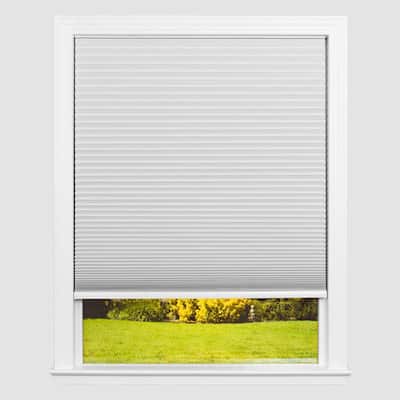No Tools Easy Lift Trim-at-Home Cordless Cellular Blackout Fabric Shade White, 36 in. W x 64 in. L