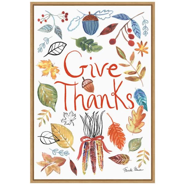 Amanti Art 16 in. W x 23.25 in. H Hello Fall IV Fall/Thanksgiving Framed Canvas Box Wall Art