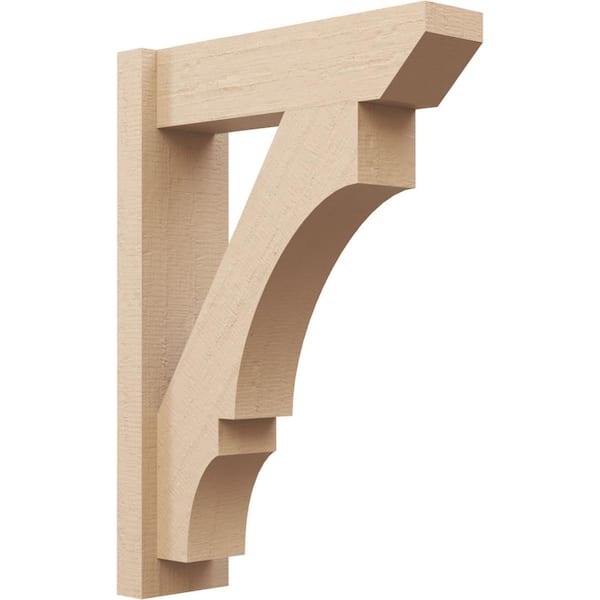 Ekena Millwork 6 in. x 28 in. x 20 in. Balboa Slat Rough Cedar Woodgrain Timberthane Polyurethane Outlooker, Primed Tan