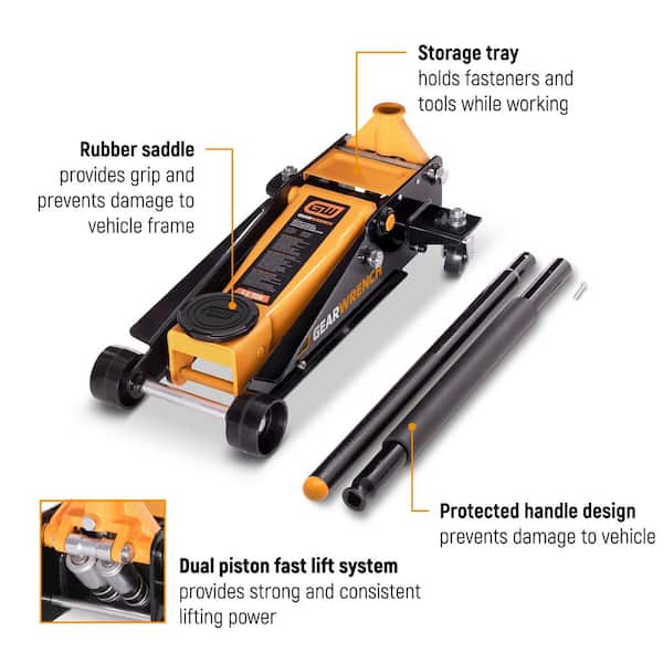 3-Ton Heavy-Duty Floor Jack with Dual Piston Quick Lift
