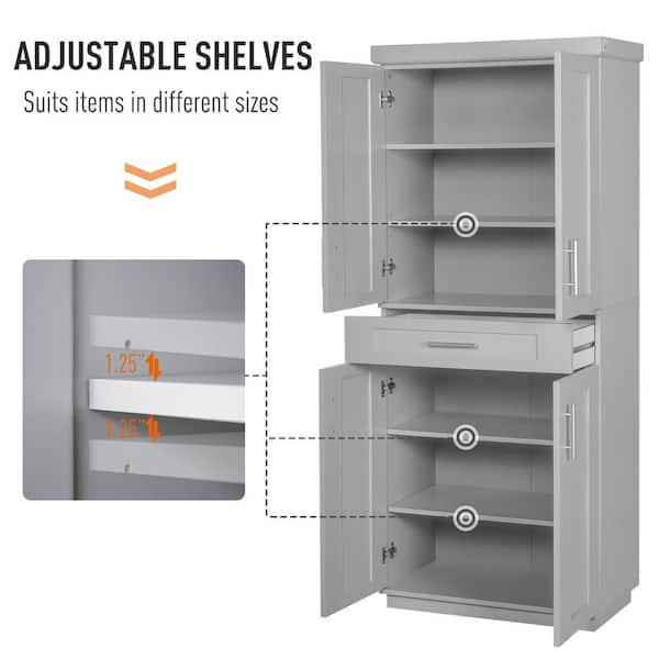 Kitchen Details Expandable Grey Cabinet Shelf Organizer 24126-GREY - The  Home Depot