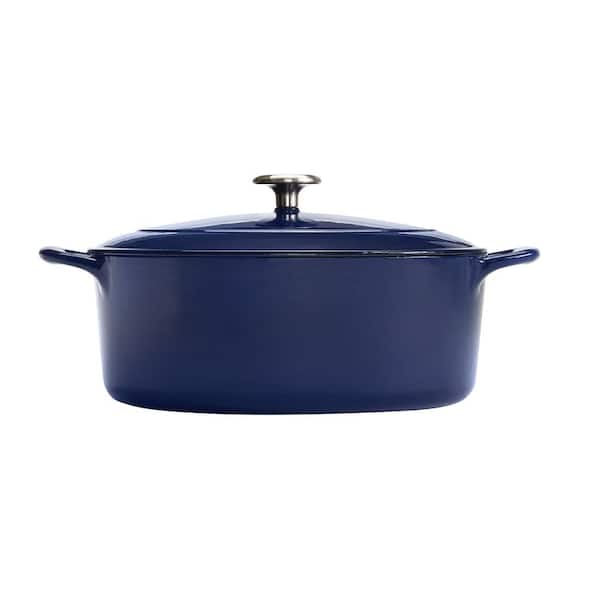 Tramontina Gourmet 5.5 qt. Oval Enameled Cast Iron Dutch Oven in Gradated Cobalt with Lid