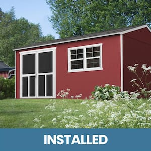 Professionally Installed Astoria 12 ft. x 20 ft. Multi-Purpose Backyard Wood Storage Shed- Black Shingle (240 sq. ft.)