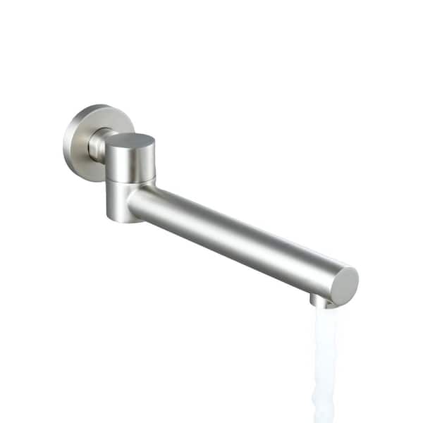 9.5 in. Foldable Round Wall-Mount Tub Spout in Brushed Nickel