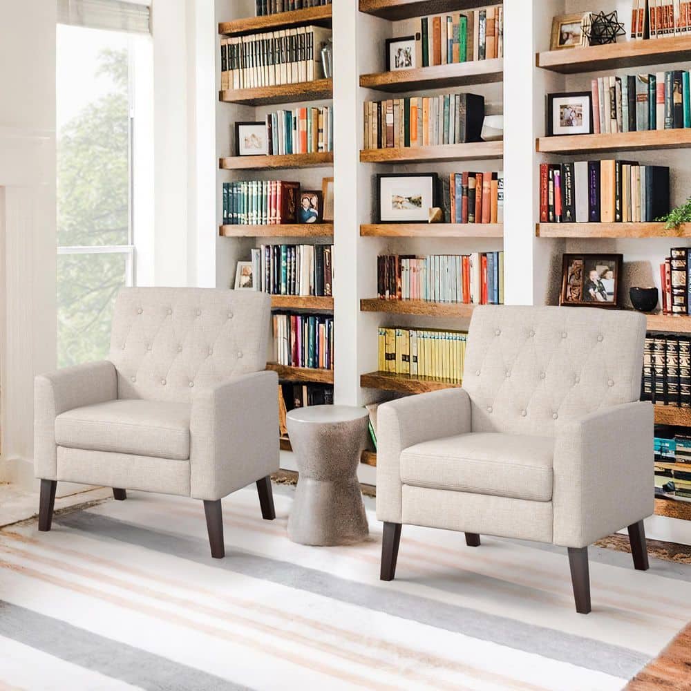 Small Modern Accent Chairs Accent Chair With Ottoman, Upholstered