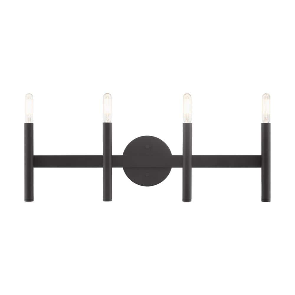Copenhagen Black Steel 4-Light Dimmable Vanity Sconce