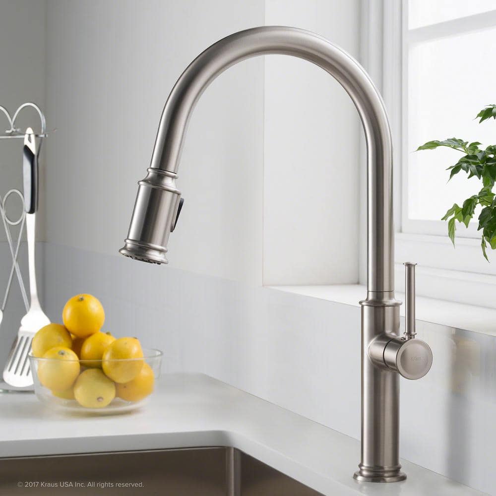Stainless Steel Single Handle Pull-Down Kitchen Faucet
