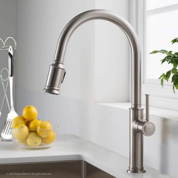 KRAUS Sellette Single-Handle Pull-Down Sprayer Kitchen Faucet with