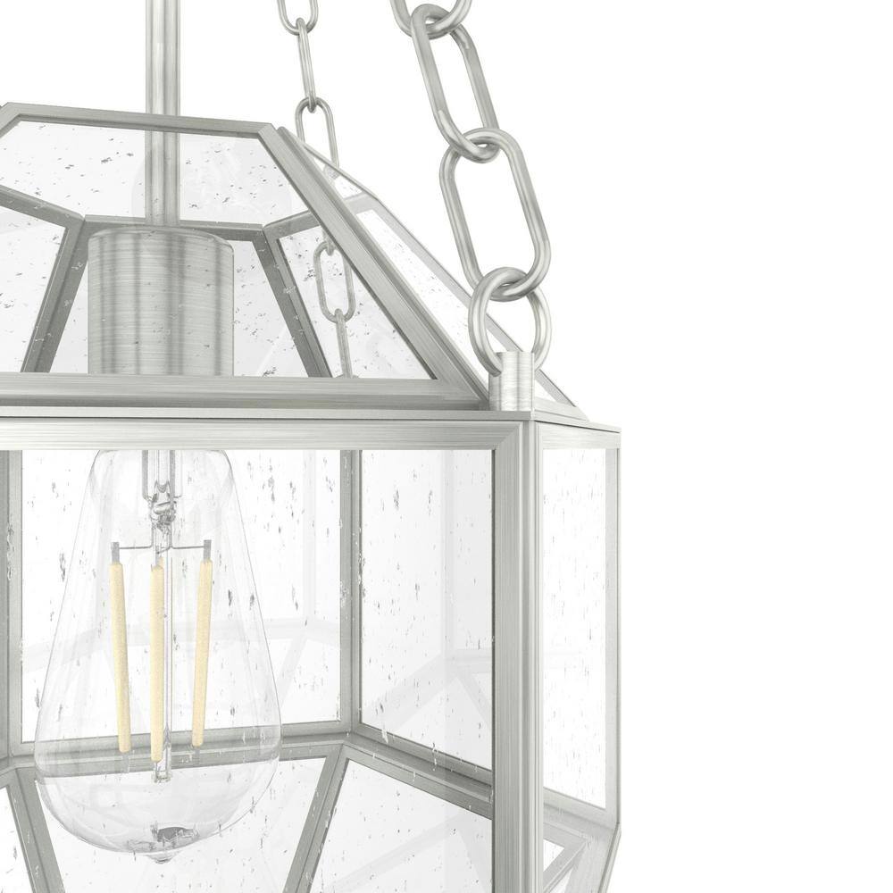 Indria Brushed Nickel 11" Seeded Glass Pendant Light