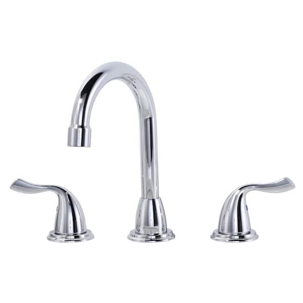 ALEASHA 8 in. Widespread Double Handle Bathroom Sink Faucet in Chrome