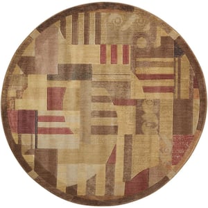 Somerset Multicolor 6 ft. x 6 ft. Abstract Art Deco Round Area Rug