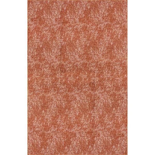 nuLOOM Elspeth Casual Faded Machine Washable Orange Doormat 3 ft. x 5 ft. Accent Rug