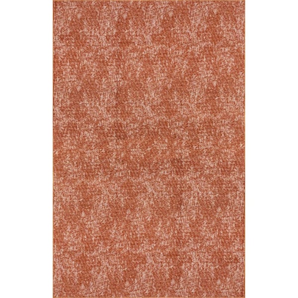 nuLOOM Elspeth Casual Faded Machine Washable Orange 7 ft. 3 in. x 9 ft. 3 in. Area Rug