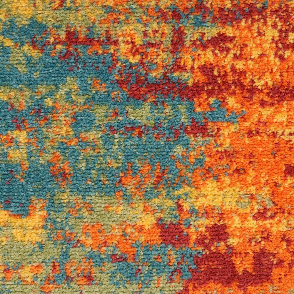 Flame Red and Yellow Synthetic 4' x 6' Area Rug