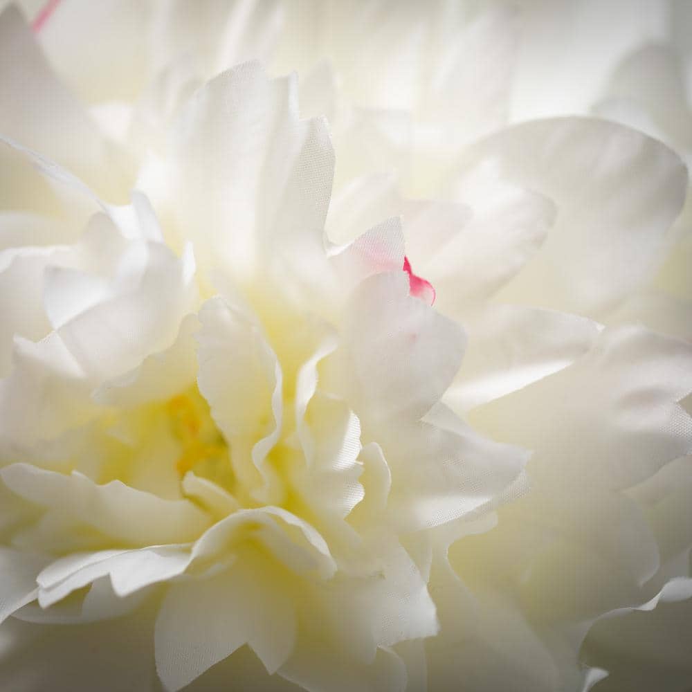 34" Soft Cream White Artificial Peony Stem for Tabletop Decor