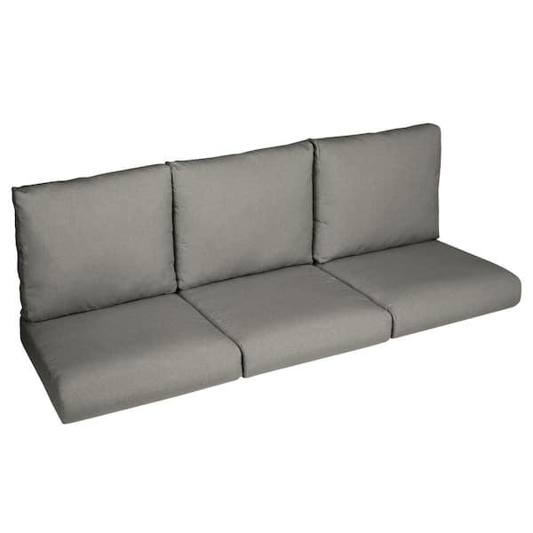 SORRA HOME 25 in. x 25 in. x 5 in. 6-Piece Deep Seating Outdoor Couch Cushion in Sunbrella Canvas Charcoal