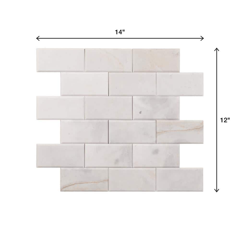 Daphne White Matte Peel and Stick Marble Mosaic Tile