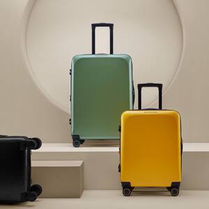 20/24 in. Yellow Suitcases Sets with Spinner Wheels, Expandable Hardshell 2-Piece Luggage Sets for Travel, TSA Approved