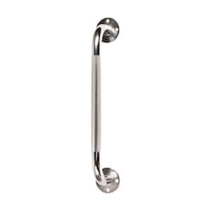 32 in. x 1 in. Steel Knurled Grab Bar in Silver