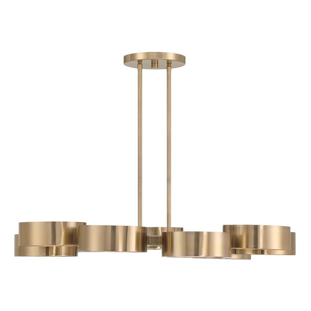 Noble Brass and Crystal 9-Light LED Chandelier
